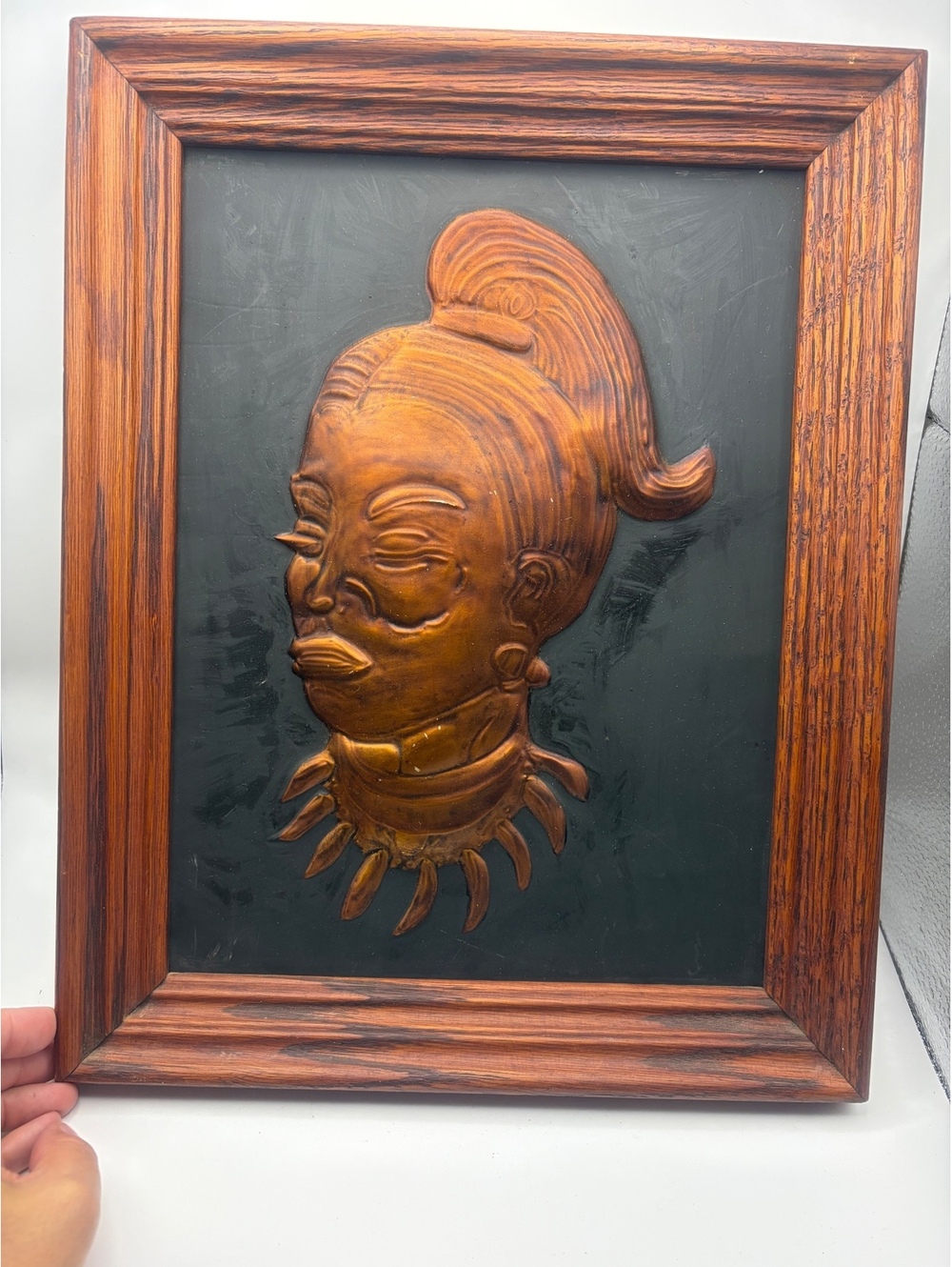 Vintage 3D African hammered copper repo use